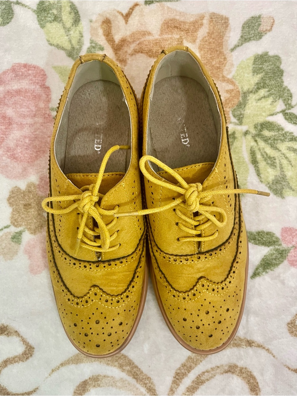 Wanted Yellow Suede Wingtip Loafers